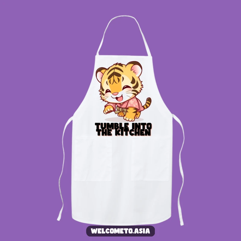 Funny Tiger Cub Kimono Apron: Cook Up Laughs with This Hilarious Kitchen Essential!