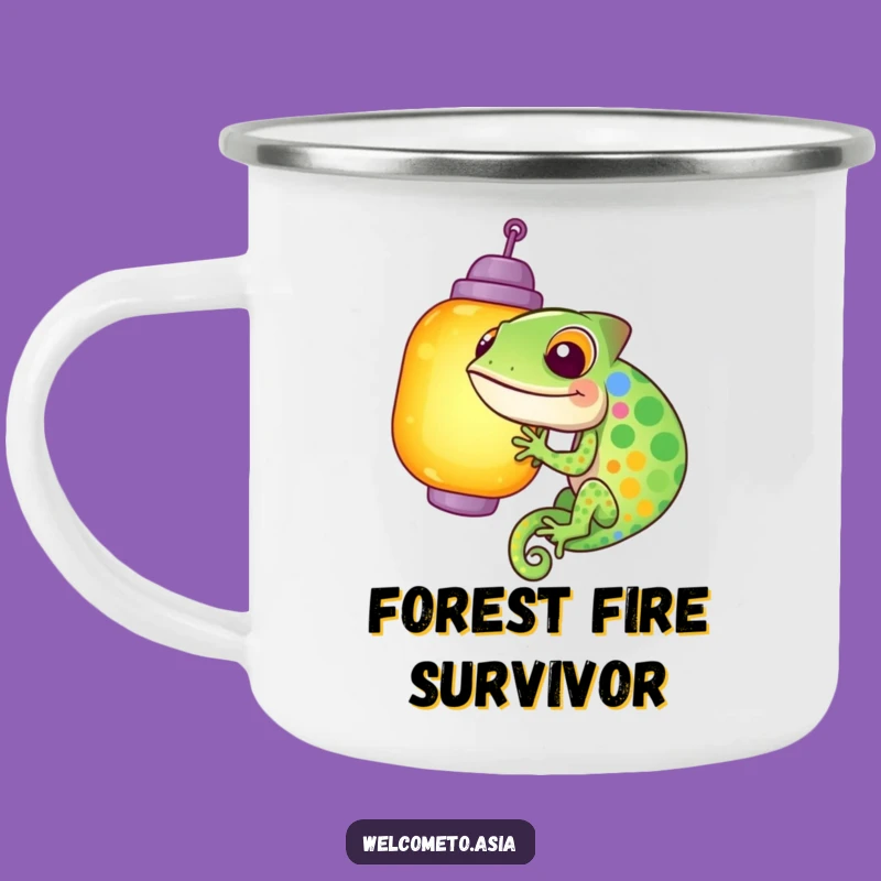 Funny Chameleon Lantern Camping Mug: Adventure with This Hilarious Colorful Drinkware