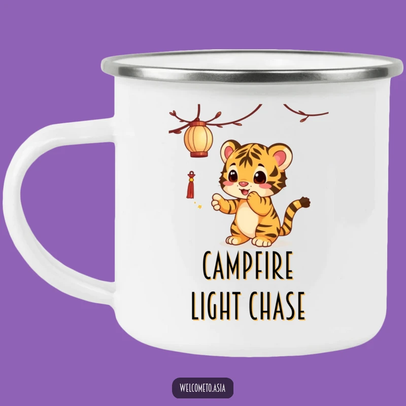Funny Tiger Cub Lantern Camping Mug: Playful Sips on the Go!