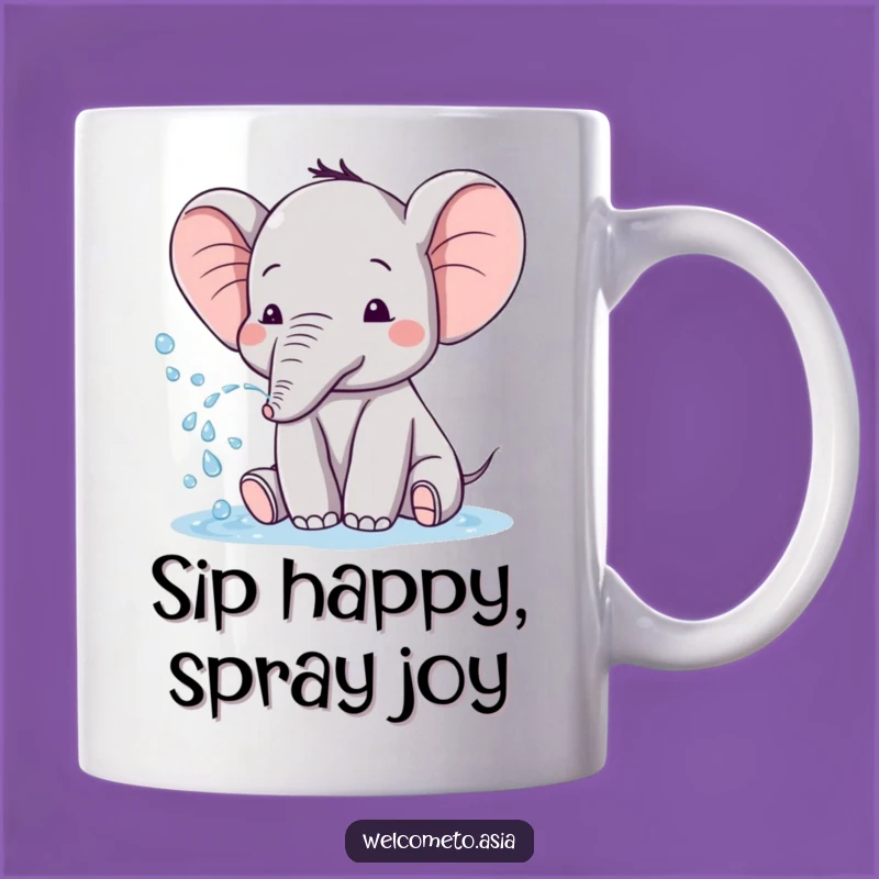 Funny Elephant Tiny Ears Mug: Playful Water Spray Fun & Great Gift!