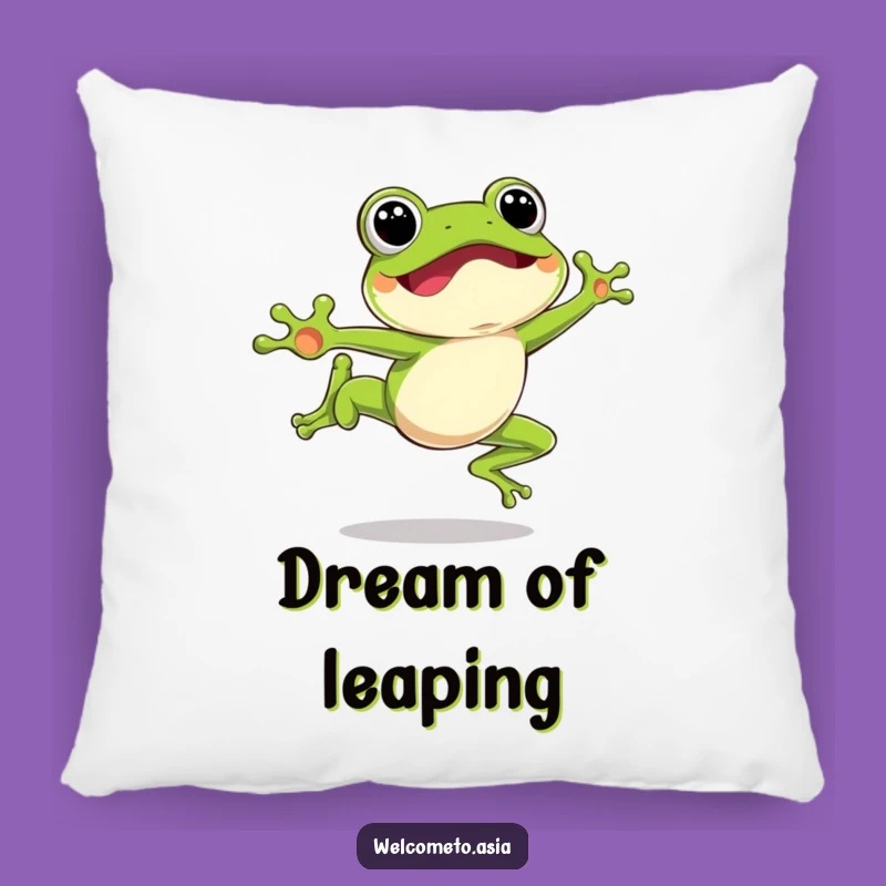 Cozy Funny Leaping Frog Pillow: Huggable Joy - Comfort Gift