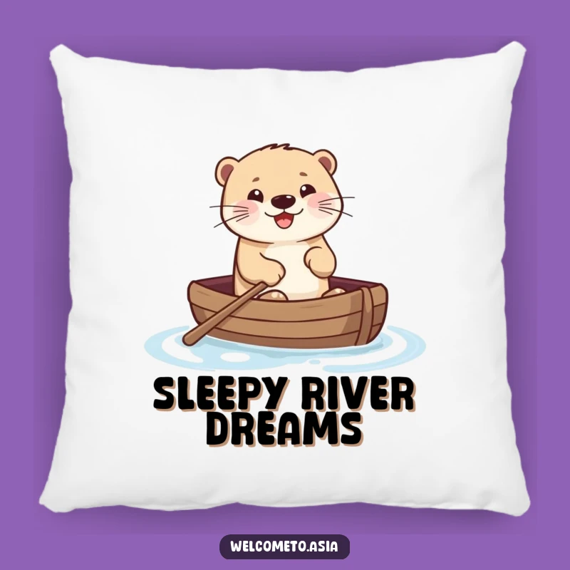 Funny Otter Boat Pillow: Snuggle Up with Aquatic Adventure and Comfort