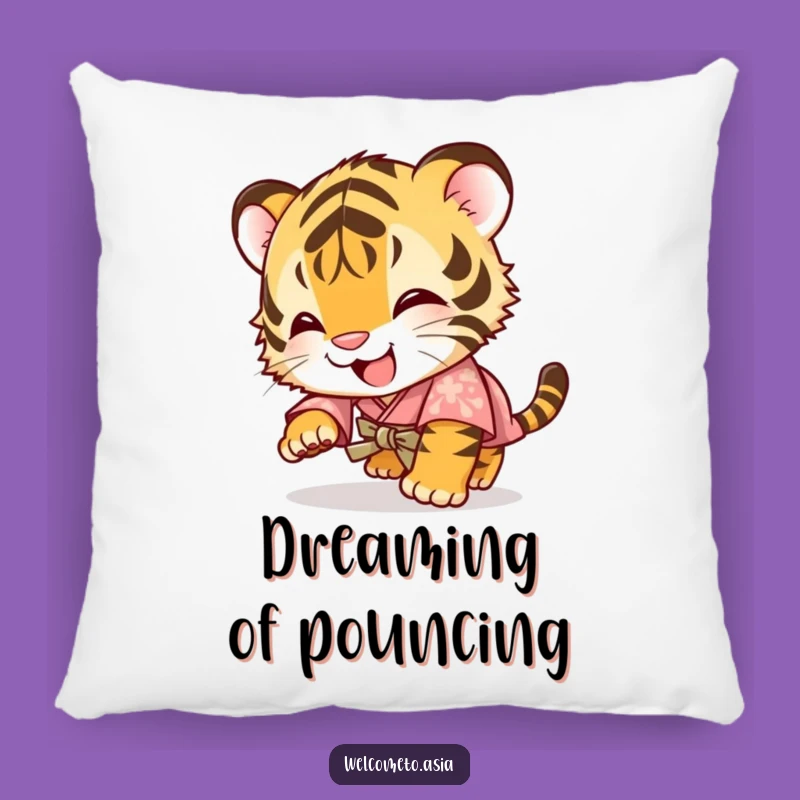 Funny Tiger Cub Kimono Pillow: Snuggle Up with This Hilarious & Cute Accent!