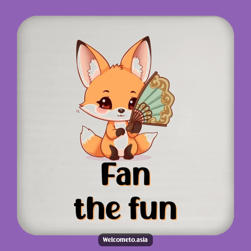 Funny Fox Fan Drink Coaster: Protect Surfaces, Perfect Funny Gift for Stylish Homes!