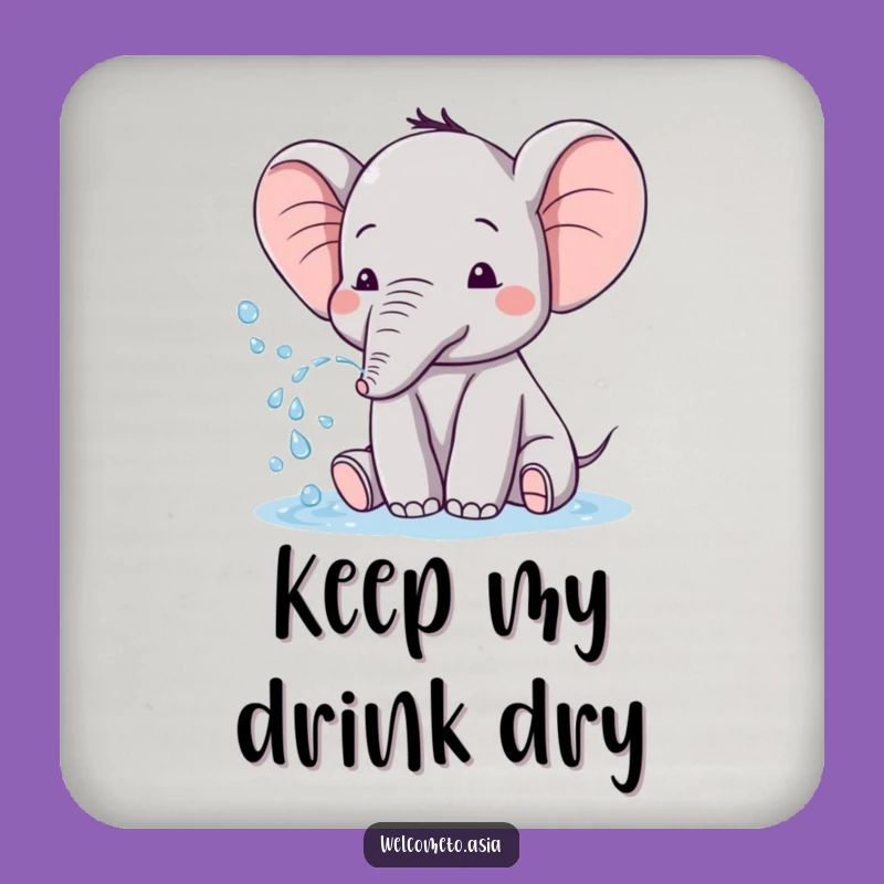 Funny Elephant Tiny Ears Coaster: Protect Surfaces with Playful Charm!