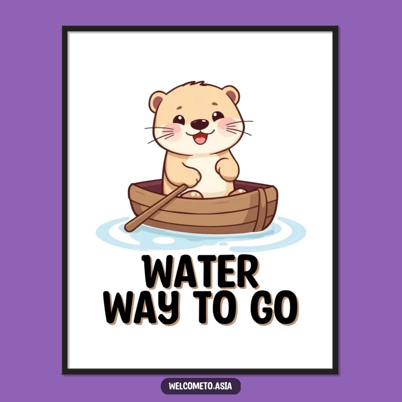 Funny Otter Boat Poster: Bring Joyful Vibes to Your Walls