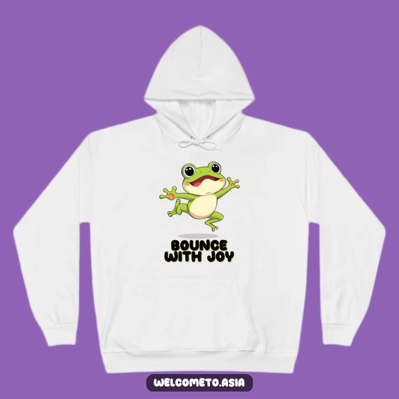 Cozy Funny Leaping Frog Hoodie: Jump into Comfort - Awesome Gift