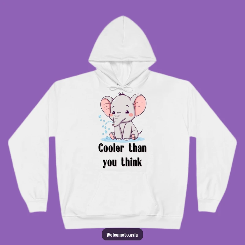 Funny Tiny Ears Elephant Hoodie: Stay Cozy with Playful Water Spray Fun!