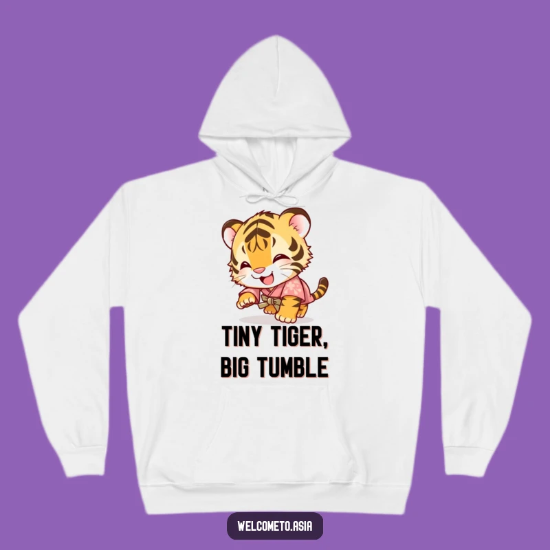 Funny Giggling Tiger Cub Kimono Hoodie: Cozy Up with This Hilarious & Cute Design!