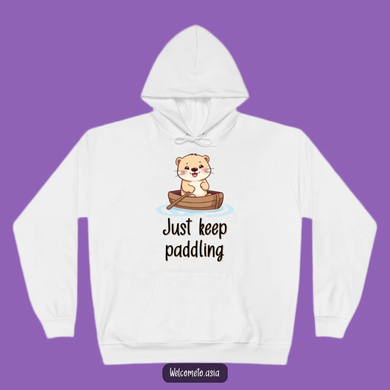 Funny Otter Boat Hoodie: Cozy Up with This Adorable Aquatic Adventure