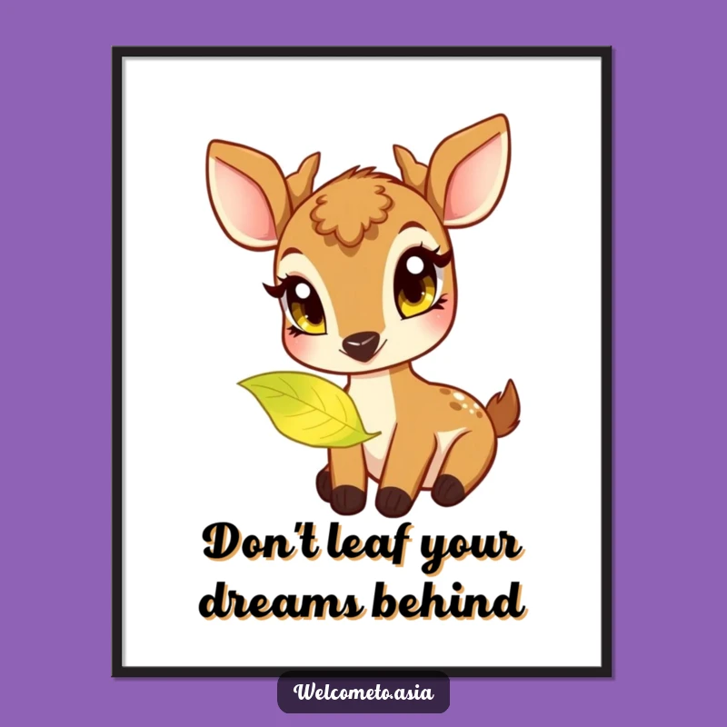 Funny Free Printable Wall Art: Curious Deer's Magic Glow - Downloadable DIY Gift!