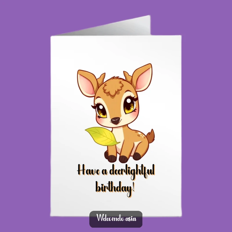 Free Printable Birthday Card: Curious Deer's Glow - Funny Downloadable Gift!