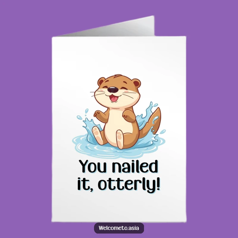 Free Printable Congrats Card: Otter's Splashy Success - Funny Downloadable Gift!