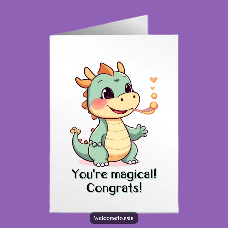 Funny Free Printable Congrats Card: Dragon Puffs, Colorful Achievement Downloadable Gift