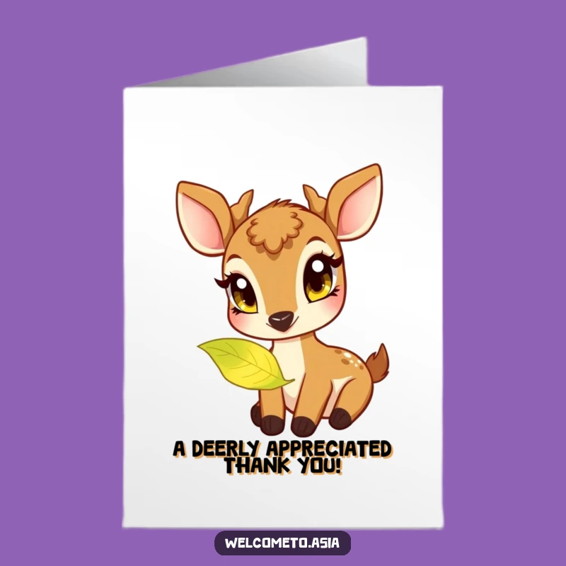 Free Printable Thank You Card: Deer's Grateful Glow - Funny Downloadable Gift!