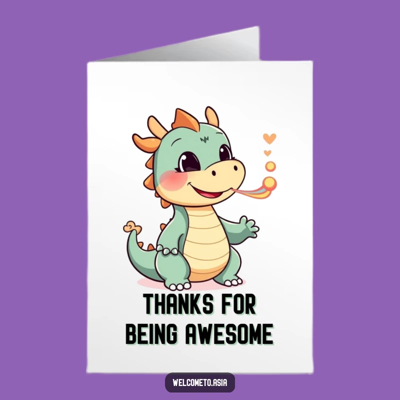 Funny Free Printable Thank You Card: Dragon Smoke, Grateful Colors Downloadable Gift