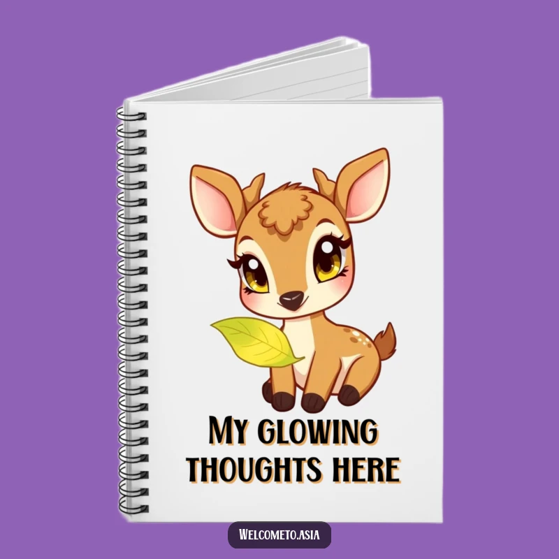 Funny Deer Notebook: Curious Creature & Glowing Leaf Journal - Inspiring Gift