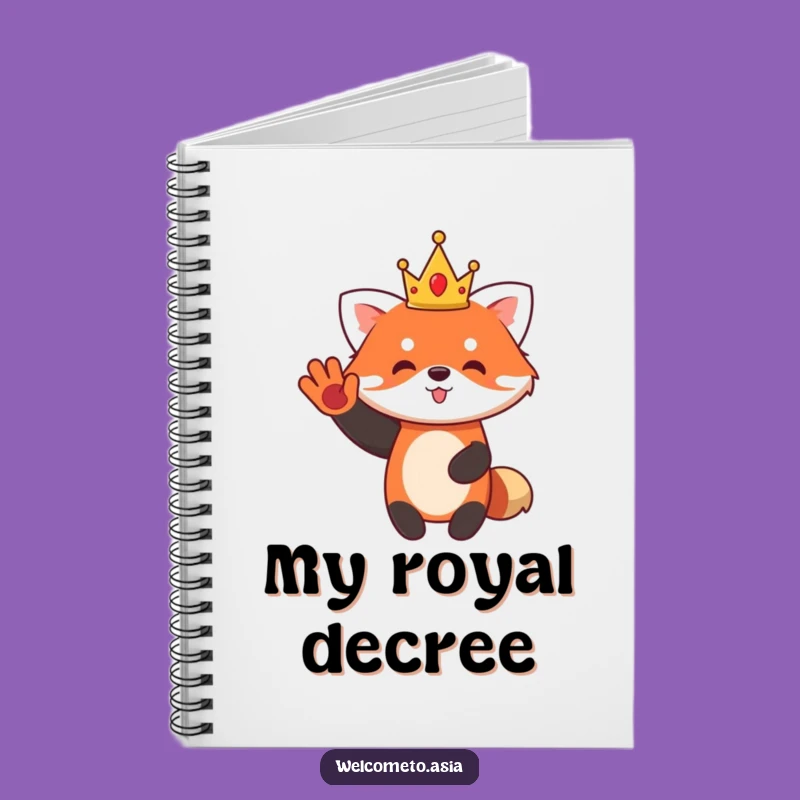 Funny Red Panda King Notebook: Cute Waving Monarch Journal for Royal Ideas