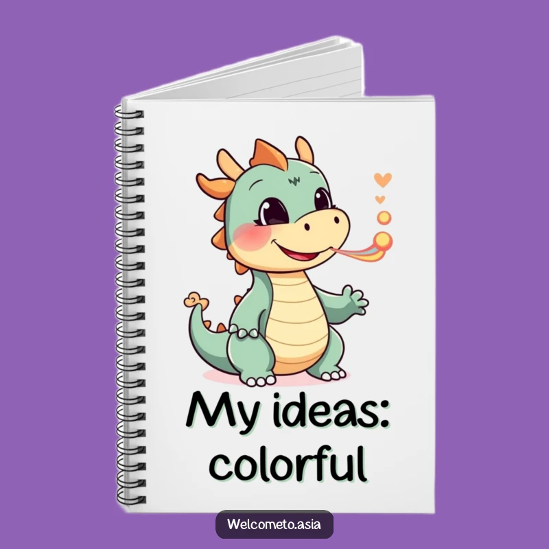 Inspiring Funny Smiling Dragon Notebook: Jot Down Magical Ideas - Gift