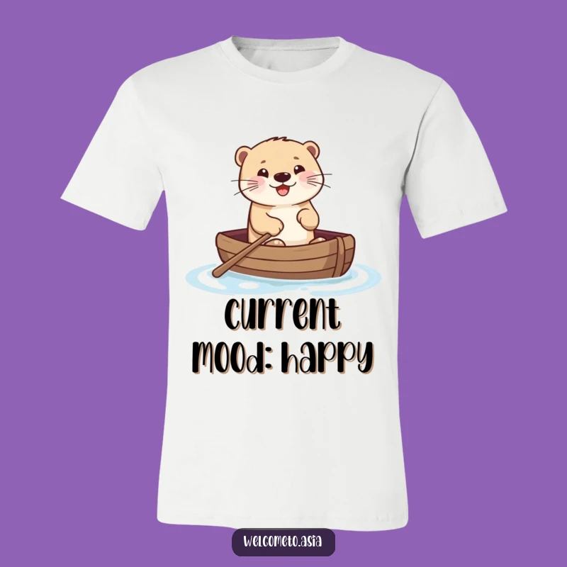 Funny Otter Boat T-Shirt: Wear Your Joyful Journey with This Comical Tee