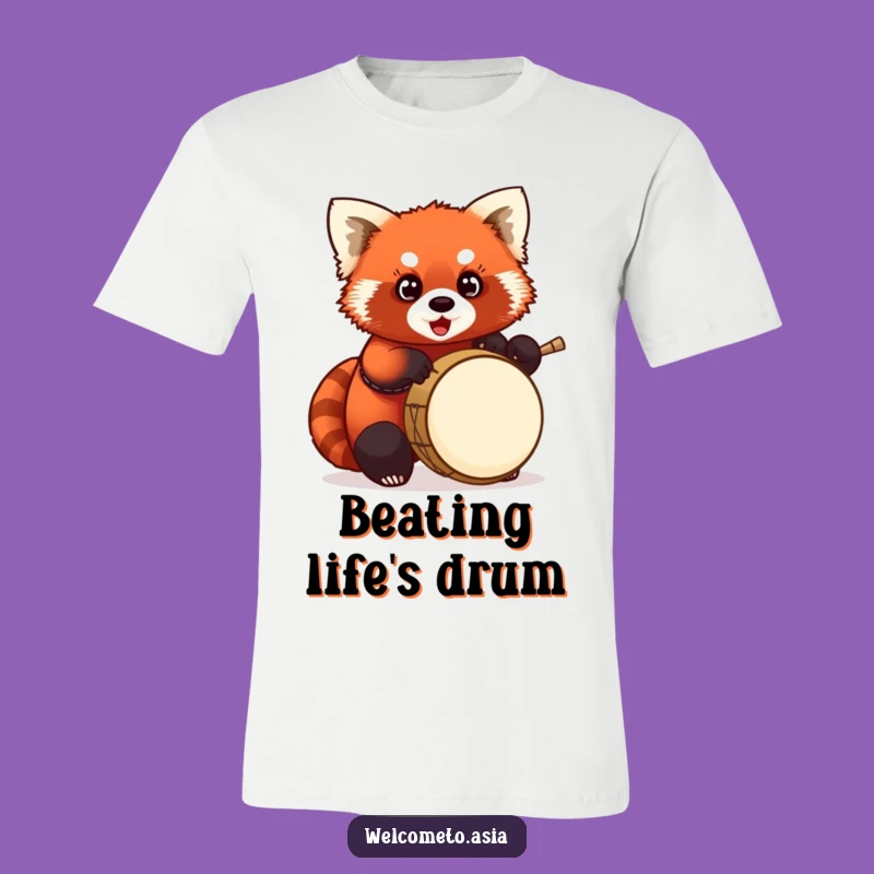 Funny Red Panda Drummer T-Shirt: Chubby Beat Maker, Perfect Funny Gift for Rockstars!