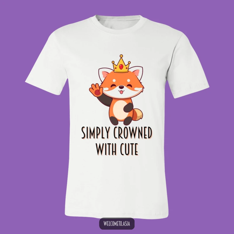 Funny Red Panda King T-Shirt: Cute Waving Monarch Tee a Hilarious Animal Gift