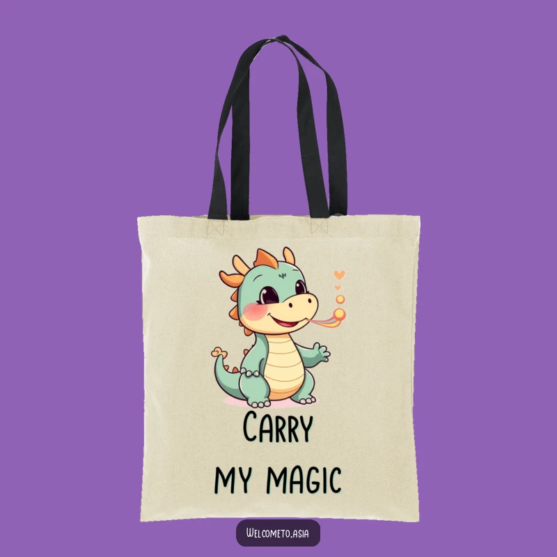 Fun Funny Smiling Dragon Tote Bag: Carry Your Magic - Eco Gift