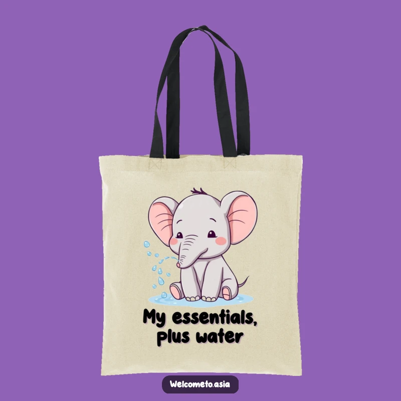 Funny Elephant Tiny Ears Tote Bag: Carry Your Fun with Playful Splashes!