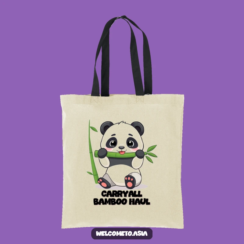 Funny Panda Bamboo Tote Bag: Carry Your Laughs and Essentials Hilariously!