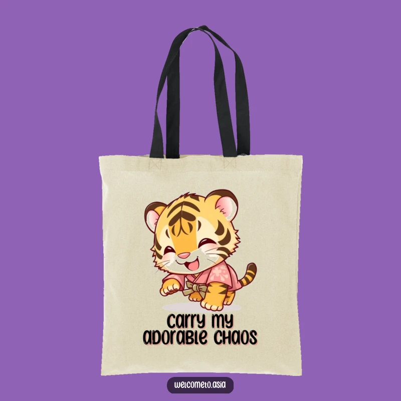 Funny Tiger Cub Kimono Tote Bag: Carry Your Laughs with This Adorable Accessory!